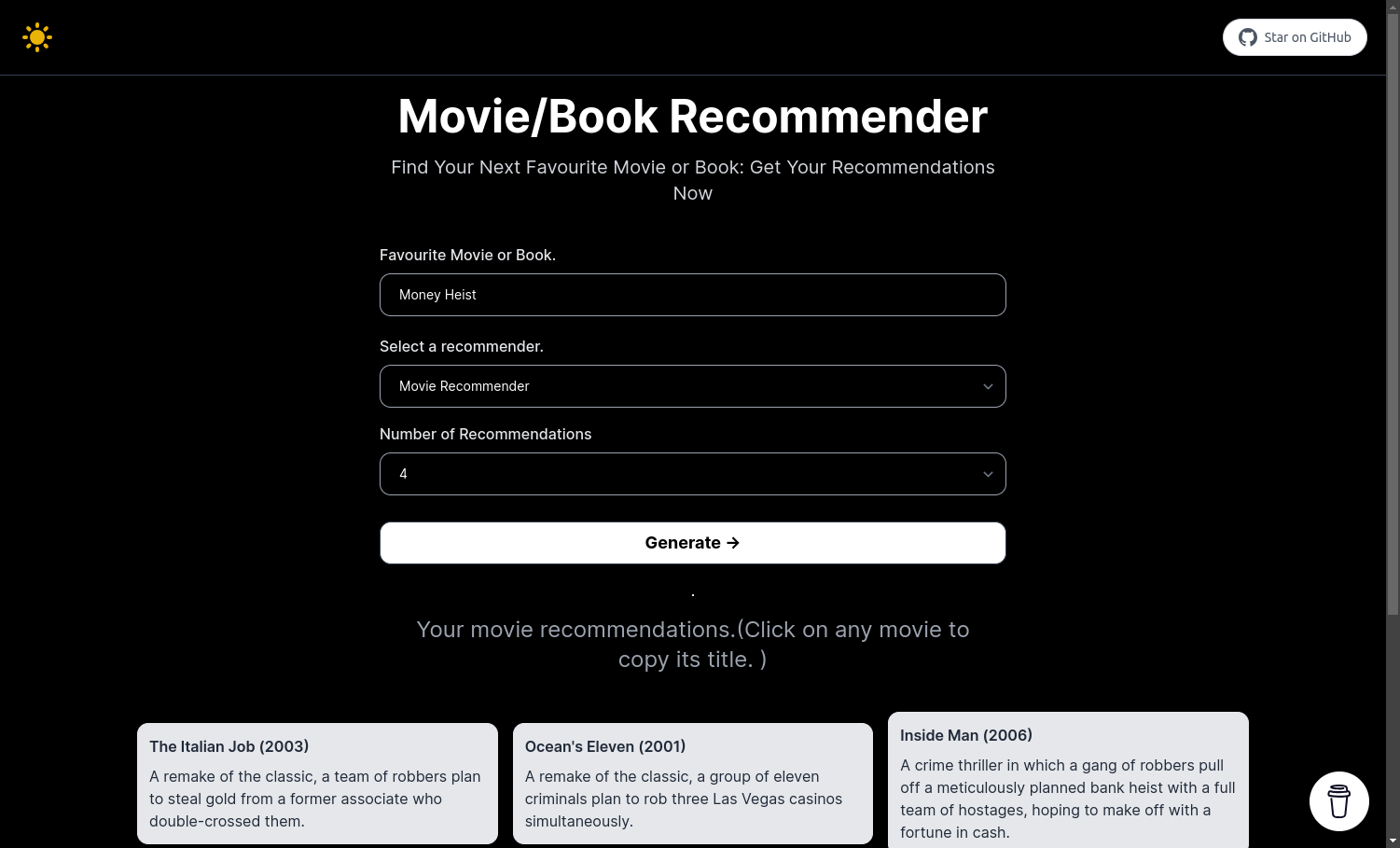 Movie and Book Recommender