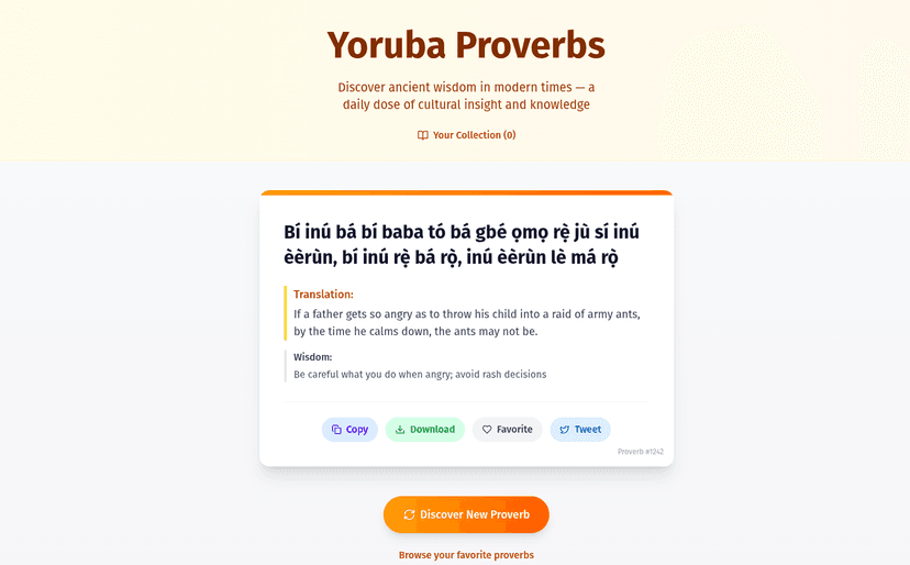 Yoruba Proverbs App